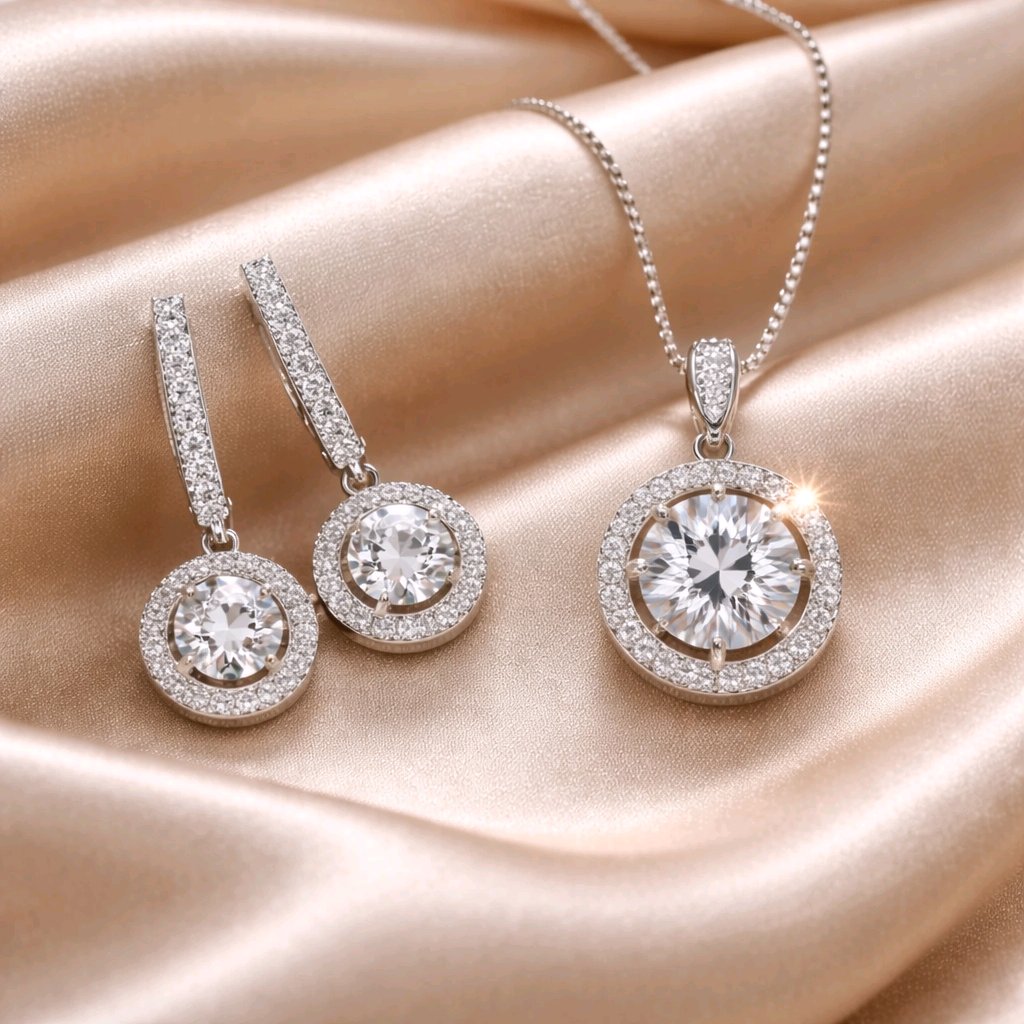 Lumière Éternelle Set – Edelstahl in silberfarbener Ausführung – Zirkonia | Alextra Jewelry