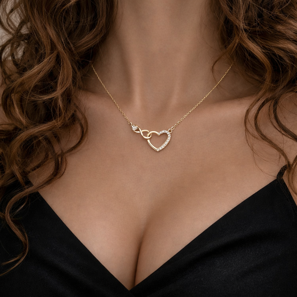 Amour Éternel Halskette – Edelstahl mit 18K Goldvergoldung oder in silberfarbener Ausführung – Herz Anhänger | Alextra Jewelry