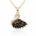 Cygne Éternel Collier – Edelstahl mit 18K Goldvergoldung – Schwan Anhänger Gold & Schwarz | Alextra Jewelry