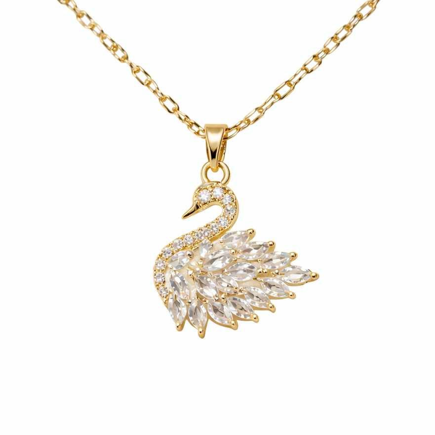 Cygne Éternel Collier – Edelstahl mit 18K Goldvergoldung – Schwan Anhänger Gold | Alextra Jewelry