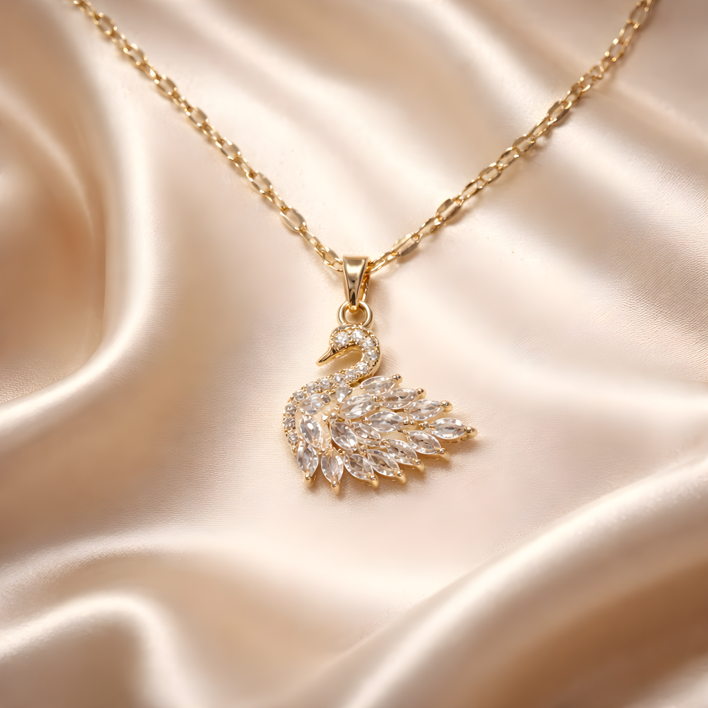 Cygne Éternel Collier – Edelstahl mit 18K Goldvergoldung – Schwan Anhänger Gold | Alextra Jewelry