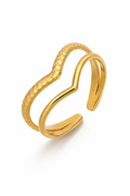 Duo Eternité Ring – Edelstahl mit 18K Goldvergoldung – Doppelring | Alextra Jewelry