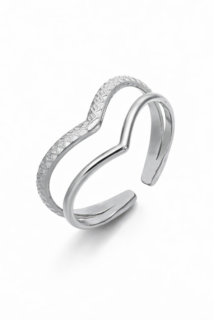 Duo Eternité Ring – Edelstahl in silberfarbener Ausführung – Doppelring | Alextra Jewelry
