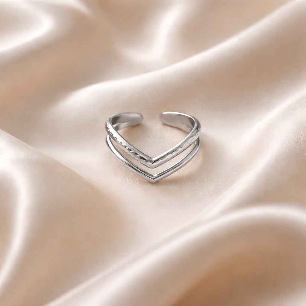 Duo Eternité Ring – Edelstahl in silberfarbener Ausführung – Doppelring | Alextra Jewelry