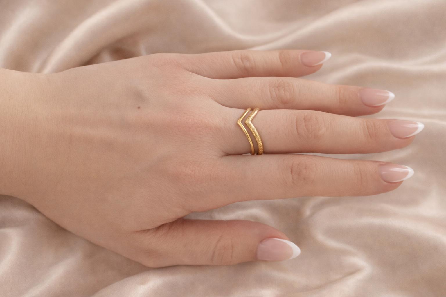 Duo Eternité Ring – Edelstahl mit 18K Goldvergoldung – Doppelring | Alextra Jewelry