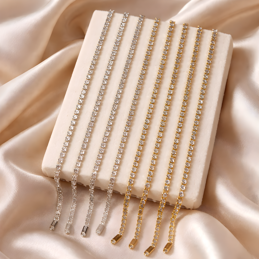 Éclat Armband – Edelstahl mit 18K Goldvergoldung oder in silberfarbener Ausführung – Tennisarmband | Alextra Jewelry