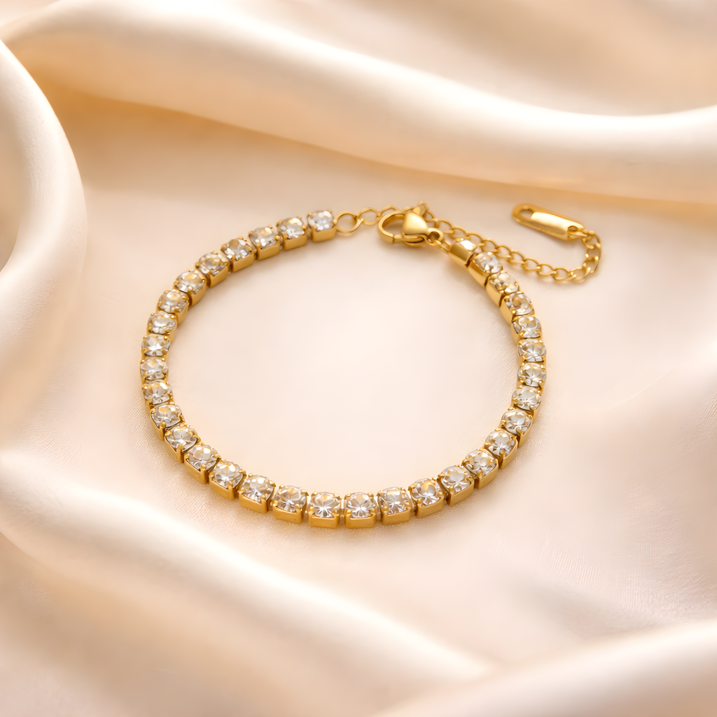 Éclat Armband – Edelstahl mit 18K Goldvergoldung oder in silberfarbener Ausführung – Tennisarmband | Alextra Jewelry