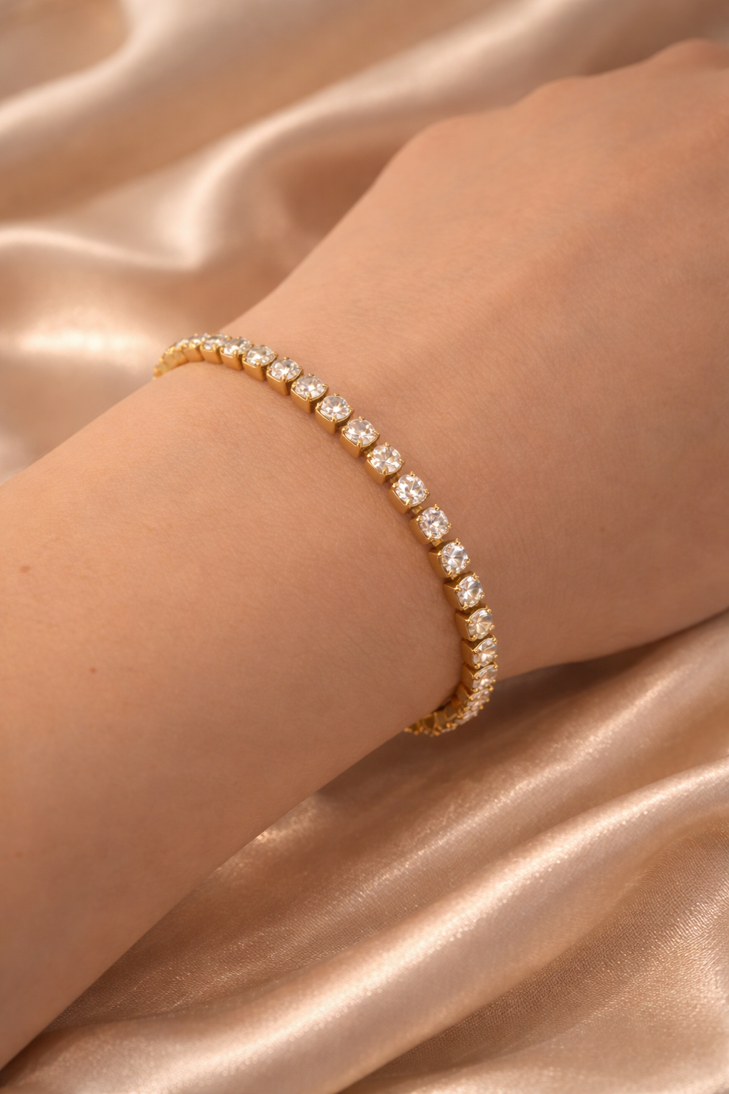 Éclat Armband – Edelstahl mit 18K Goldvergoldung oder in silberfarbener Ausführung – Tennisarmband | Alextra Jewelry