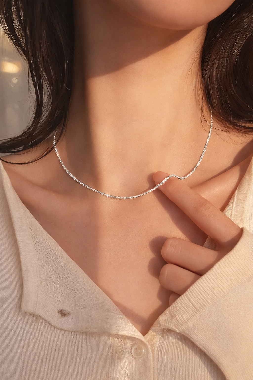 Étincelle Kette – Edelstahl in silberfarbener Ausführung – Funkelnde Kette | Alextra Jewelry