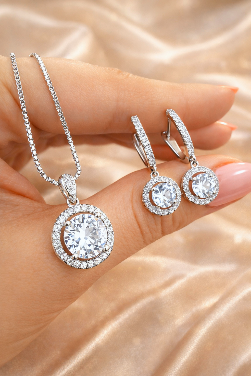 Lumière Éternelle Set – Edelstahl in silberfarbener Ausführung – Zirkonia | Alextra Jewelry