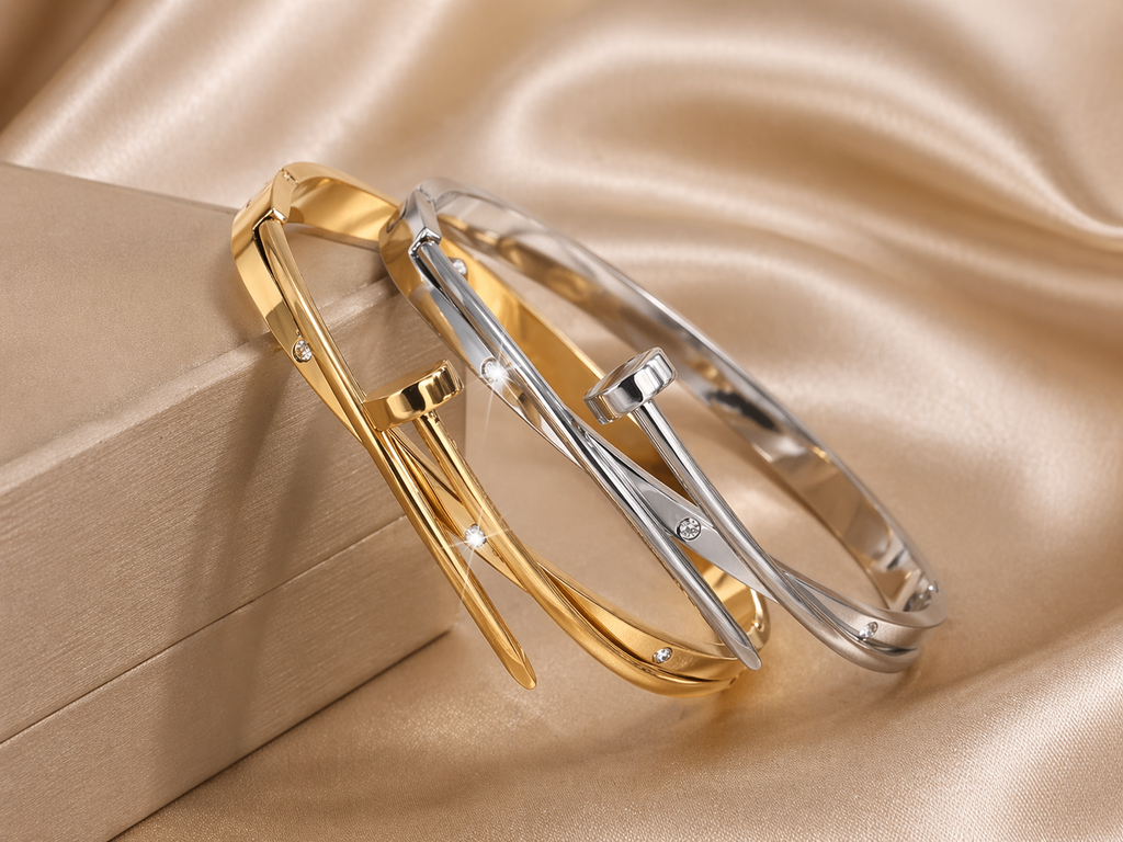 Noémie Armband – Edelstahl mit 18K Goldvergoldung oder in silberfarbener Ausführung – Femmes Collection | Alextra Jewelry