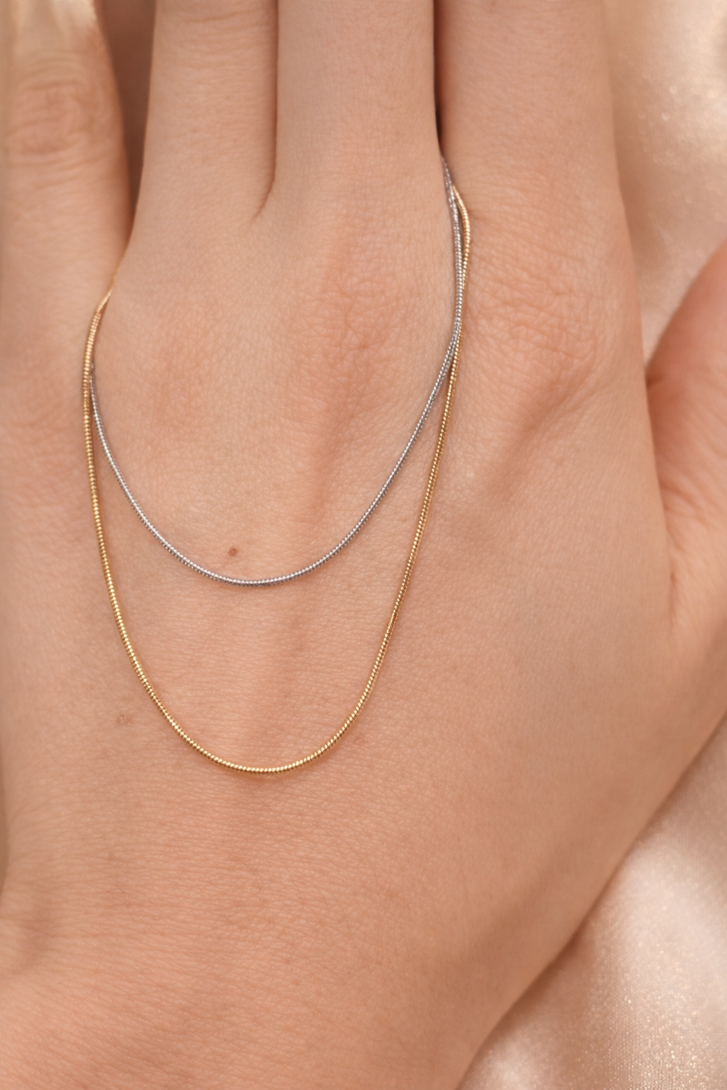 Serpentine Kette – Edelstahl mit 18K Vergoldung und in silberfarbener Ausführung – Schlangenkette | Alextra Jewelry