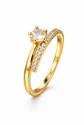 Spirale d'Amour Ring – Edelstahl mit 18K Goldvergoldung & Zirkonia – Spiralform | Alextra Jewelry