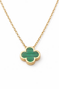 Trèfle Malachite Halskette – Edelstahl mit 18K Goldvergoldung – Kleeblatt & Malachit | Alextra Jewelry