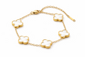 Trèfle Nacré Armband – Edelstahl mit 18K Goldvergoldung – Kleeblatt & Perlmutt | Alextra Jewelry