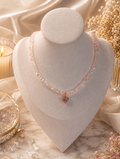 Kristall Herz Collier Rosa