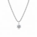 Céleste Collier Silber – Halskette mit Flechtwerk-Kette und Zirkonia-Solitär 