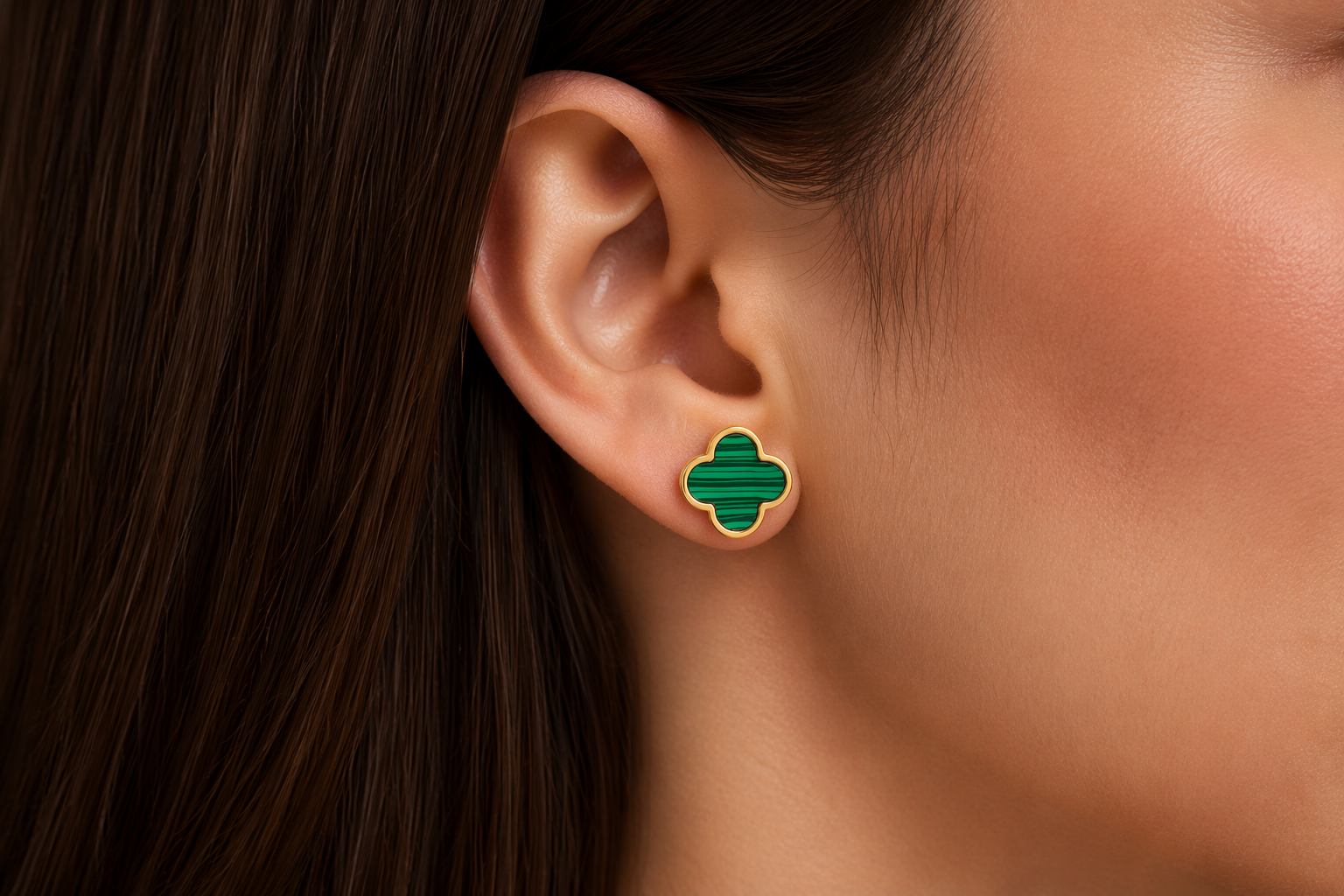 Trèfle Malachite Ohrringe