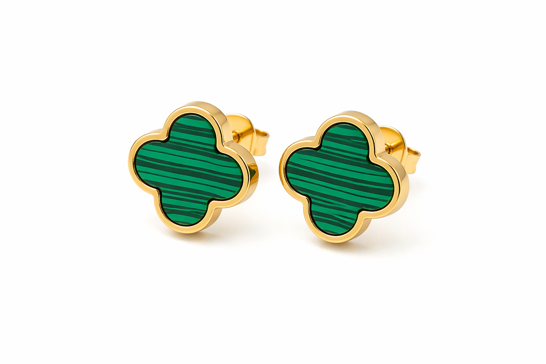 Trèfle Malachite Ohrringe