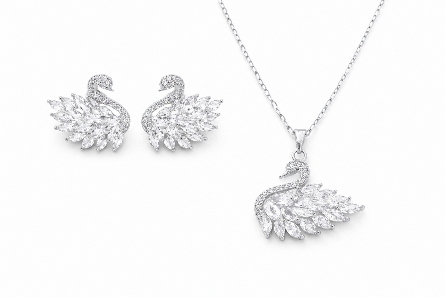 Cygne Éternel Parure – Argent