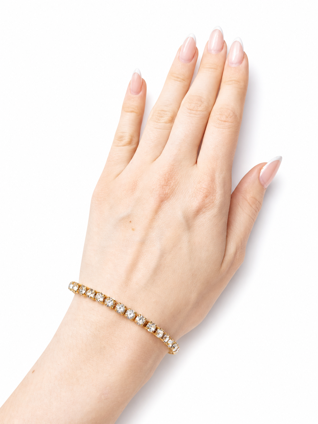 Carré Armband – Goldenes Tennisarmband mit großen Zirkonia-Kristallen