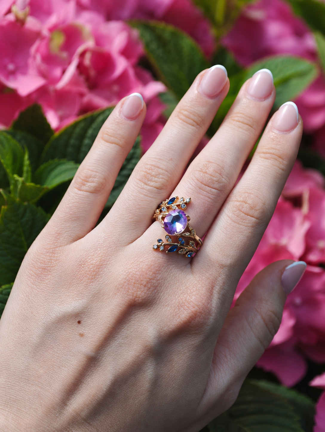Blütentraum Amethystviolett Ring