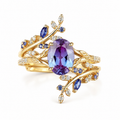 Blütentraum Amethystviolett Ring – Zweiteiliges Set Produktfoto