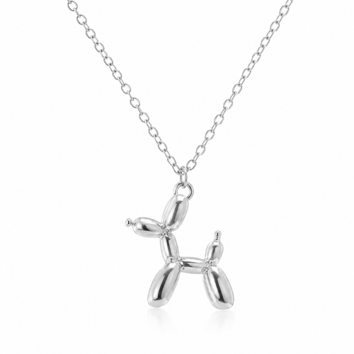 Balloon Dog Collier – Halskette mit Ballon-Hund-Anhänger in Gold und Silber