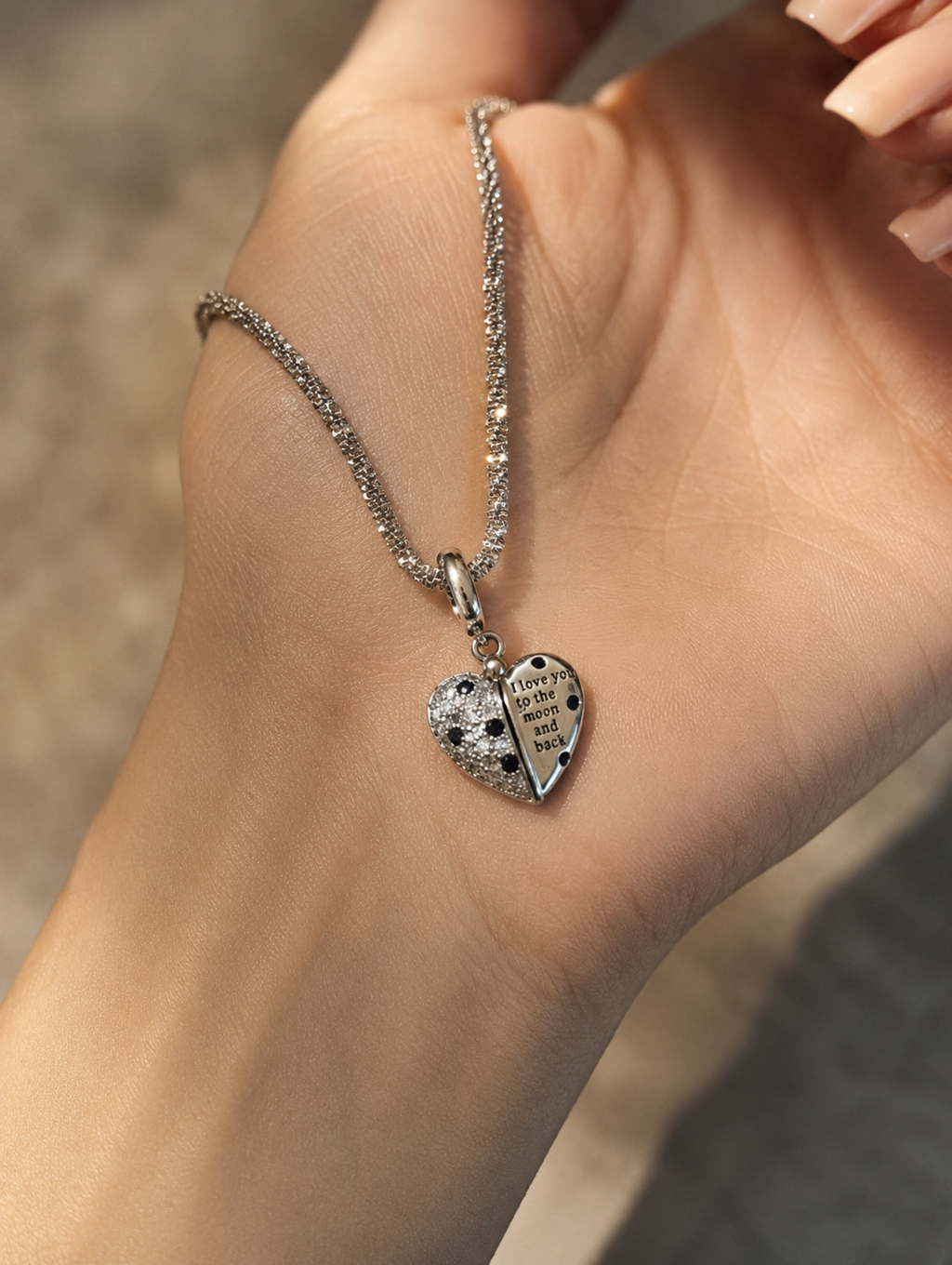 Bis zum Mond Collier – Herz-Anhänger 