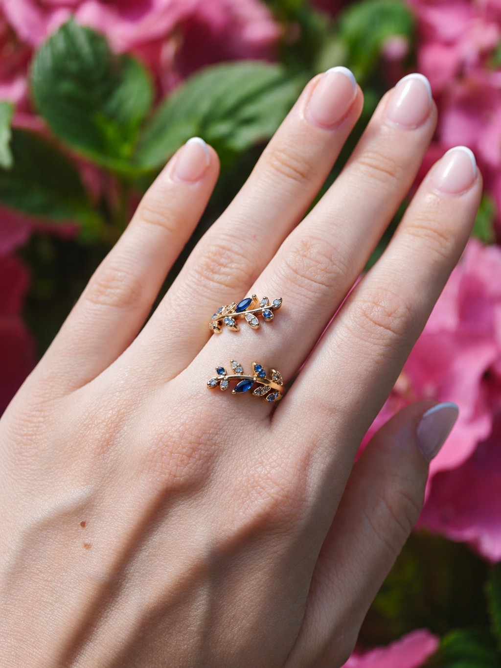 Blütentraum Kristallblau Ring