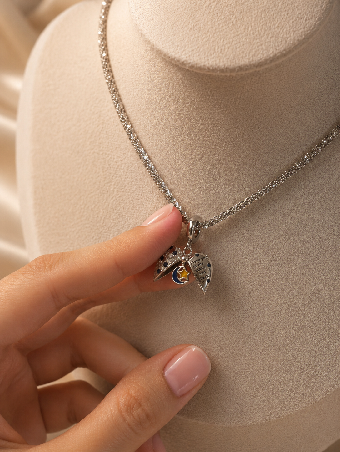 Bis zum Mond Collier – Herz-Anhänger 