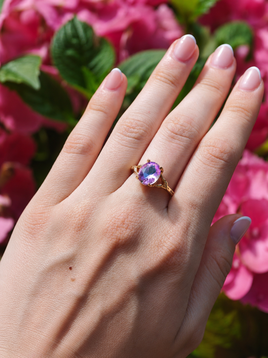 Blütentraum Amethystviolett Ring