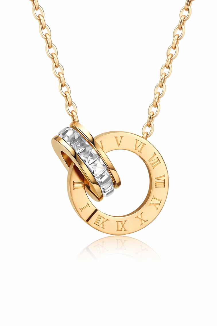 Tempus Éternel Halskette – Edelstahl mit 18K Vergoldung oder in silberfarbener Ausführung – Römische Ziffern | Alextra Jewelry