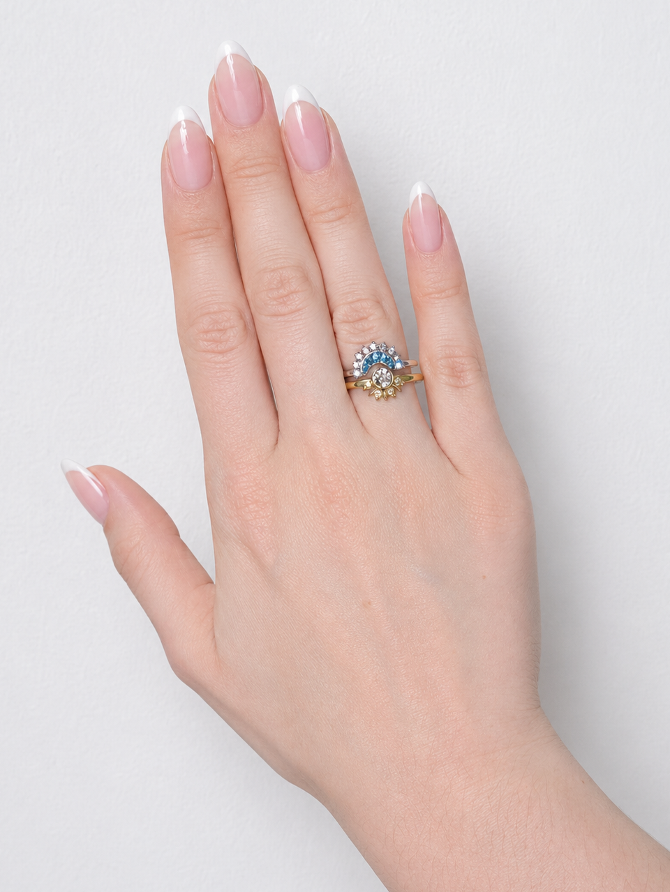 Céleste Duo – Doppelring Set - Sonne & Mond – Gold & Silber | Alextra Jewelry