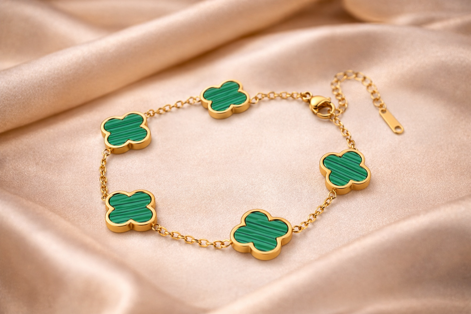 Trèfle Malachite Armband