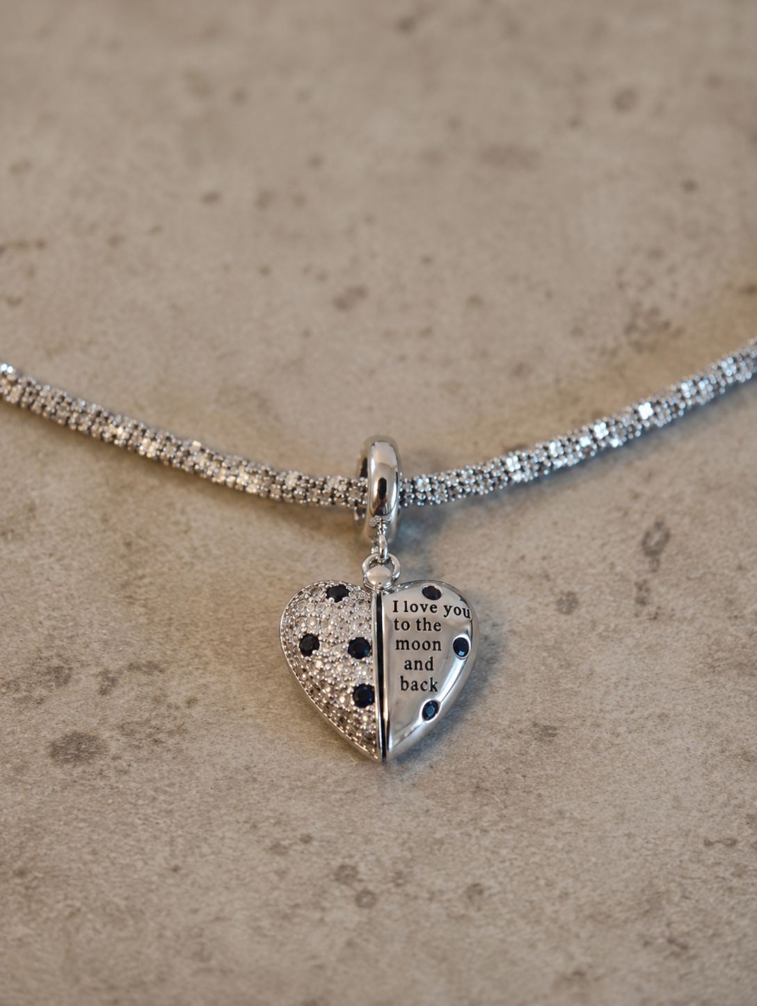 Bis zum Mond Collier – Herz-Anhänger 