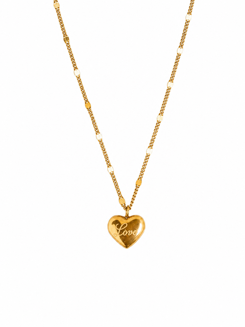 Amour Collier Gold – Herzanhänger mit Love-Gravur