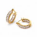 Aurore Blanc Creolen – Creolen mit kristallklaren Baguette-Zirkonias und 18K Goldvergoldung | Alextra Jewelry